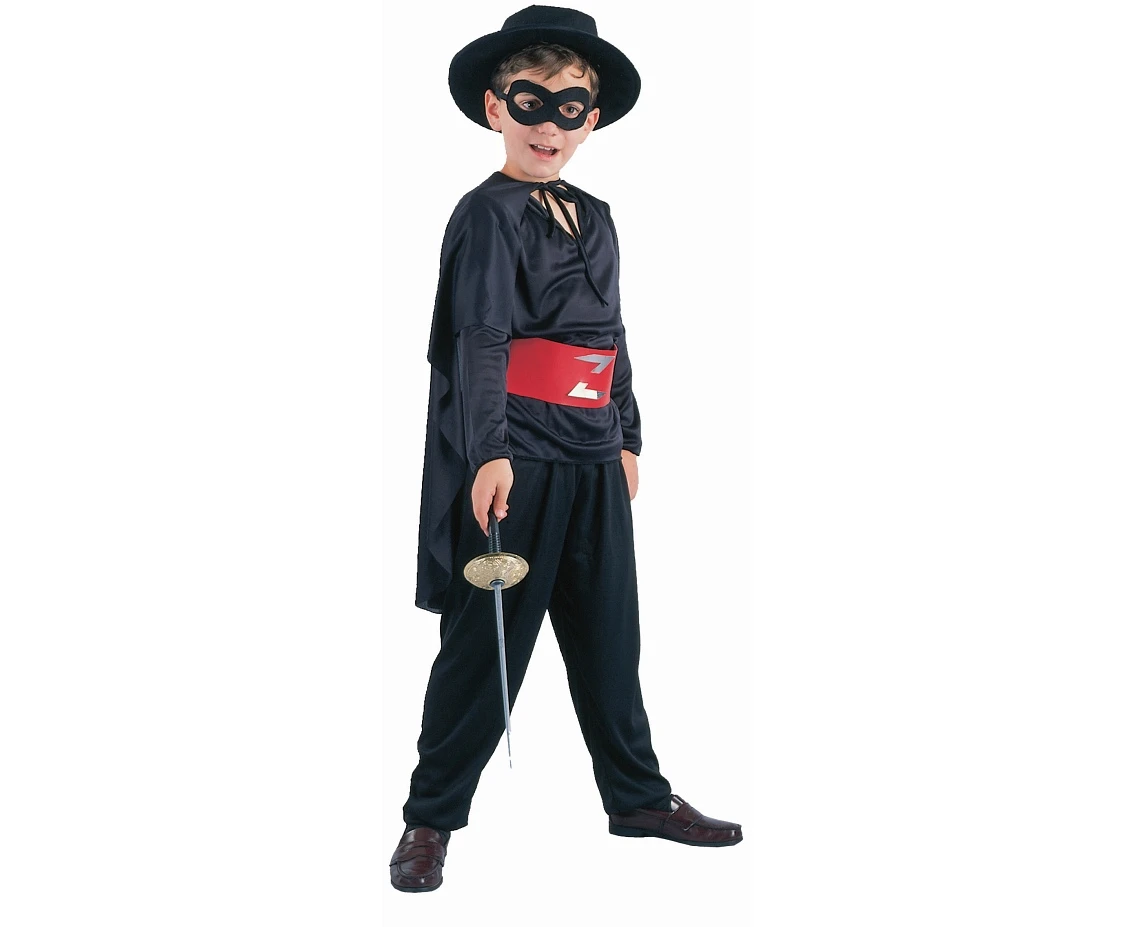 Role play-set for kids Masked Swordsman (shirt, pants, cape, belt, eye mask), size 120/130 cm